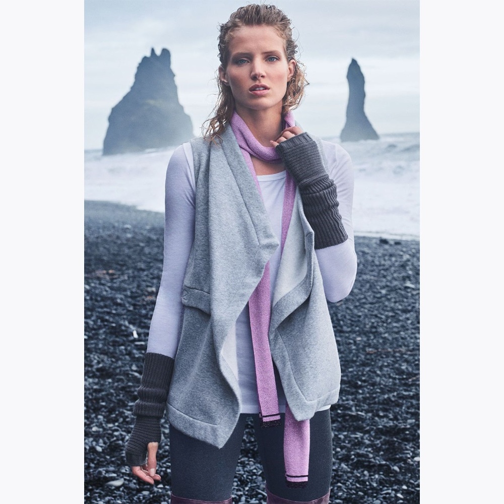 Fabletics Heather Gray Open Front Mina Vest Sz M - image 1